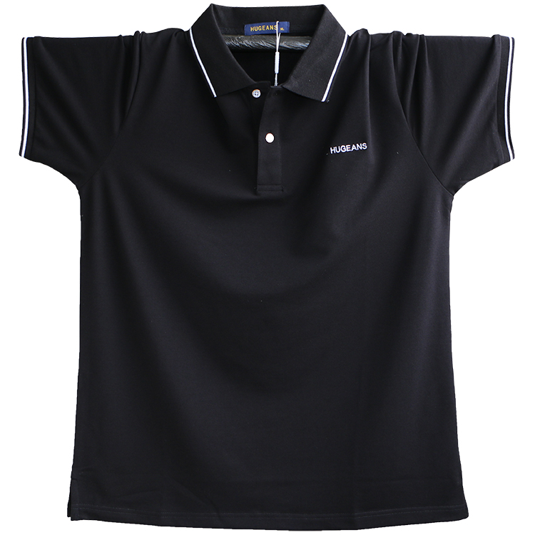 Áo sơ mi cổ áo thun nam ngắn tay mùa hè ve áo nửa tay áo thun cotton nam chất béo polo cộng với phân bón XL áo thun burberry