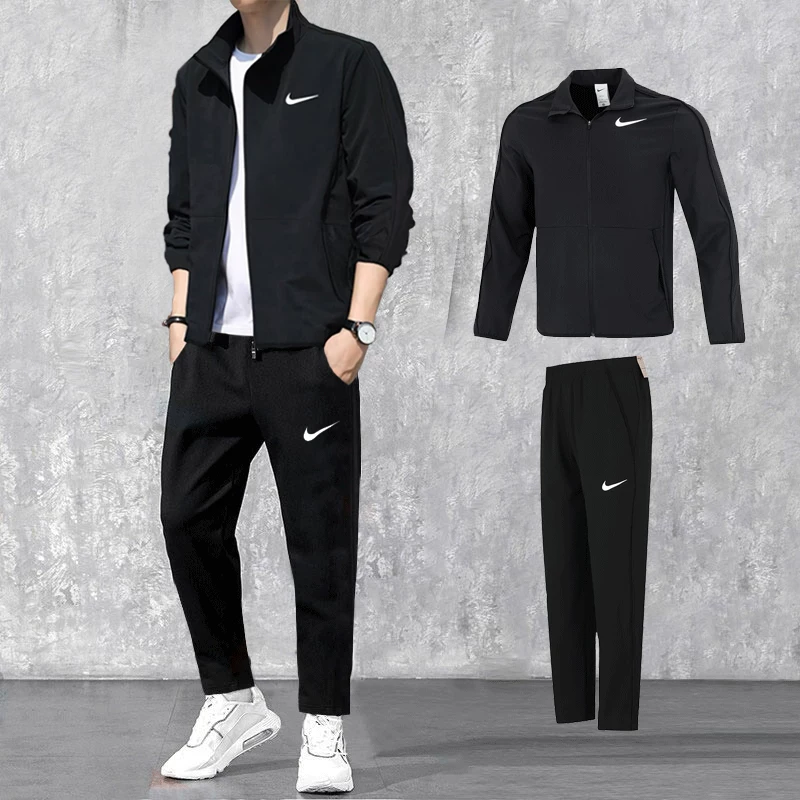 Марка Nike, спортивный костюм, весенняя ветрозащитная куртка-парка, брюки, тренд сезона, оверсайз, свободный прямой силуэт