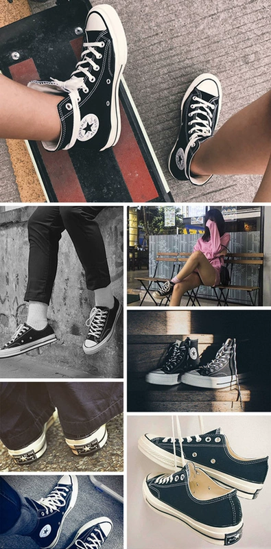 Giày cao gót nam Converse Giày nữ All Star 1970s Samsung tiêu chuẩn 70 giày vải màu vàng 162054C giày vải nam