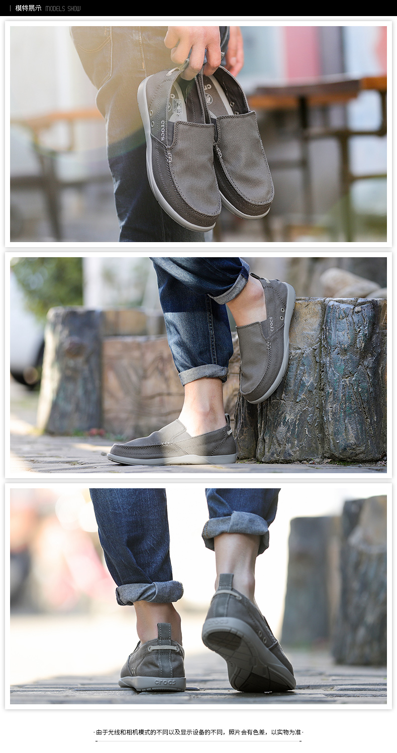 Thẻ CROCS Giày nam Luo Chi mùa xuân ngoài trời thấp để giúp một đôi chân mang giày vải bạt Lok Fu giày thông thường 11270 - Khởi động ngoài trời giày đi tuyết nữ