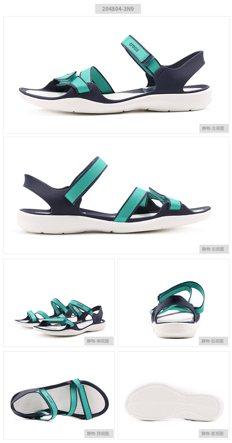 Crocs thẻ Luo Chi giày của phụ nữ giày bãi biển 2018 mùa hè mới thể thao và giải trí dép phẳng mặc 204804 dép sandal nữ đi học cấp 2
