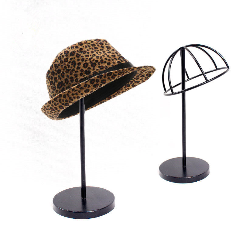 Black white support wig head mold hat display shelf fashion hat bracing hat holder metal wrought iron hat rack props