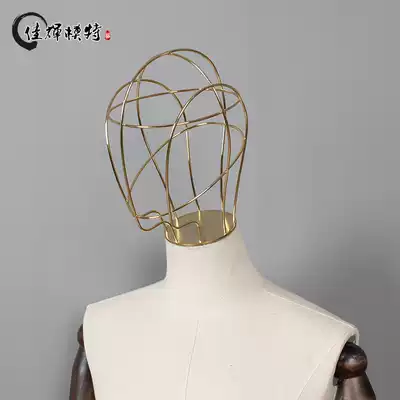 Half-body model props men and women wire head model head plating metal hollow dummy head model iron accessories