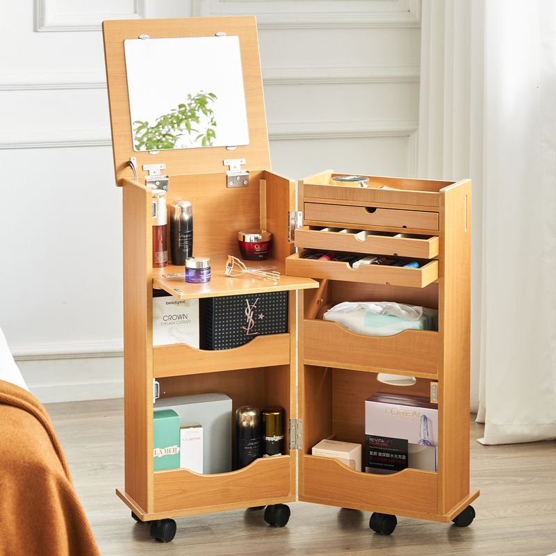 Bedside Table and Dressing Table Integrated, Simple and Modern Bedroom, Small Apartment, Multifunctional Flip-Top Folding Mini Dressing Table Bedside Table and Dressing Table Integrated, Simple and Modern Bedroom, Small Apartment, Multifunctional Flip-Top Folding Mini Dressing Table