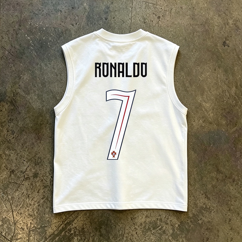 2026 Portugal Cristiano Ronaldo Jersey Football Pure Cotton Sleeveless T-Shirt Trendy Men's and Women's Tank Top Fan Sports Top