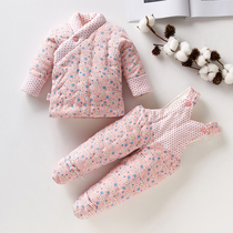 Baby Handmade Cotton Clothing Baby Pure Cotton Padded Jacket Cotton Pants Suit Toddler Thicken Warm Pro Skin Winter Winter Clothing