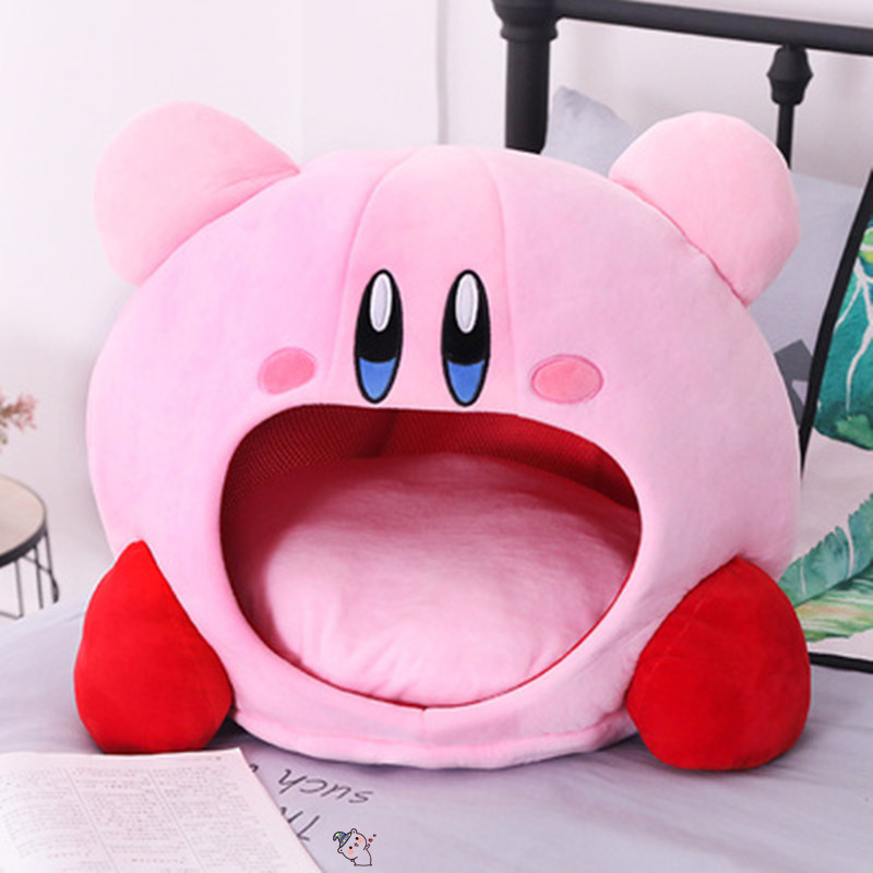Tiktok and Weibo Same Style Cartoon Pink Cute Kirby Headgear Nap Pillow Light-Blocking Hat Can Be Used as a Cat or Dog Bed