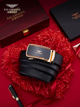 Brand Falaimani leather belt Male genuine leather Automatic buckle men Business headlayer Bull Leather Belt Gift Box