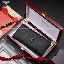 Brand Chapo Van Amari Mens genuine leather wallet Long Bull Leather Money Clip for Mens Multi-functional Youth Business