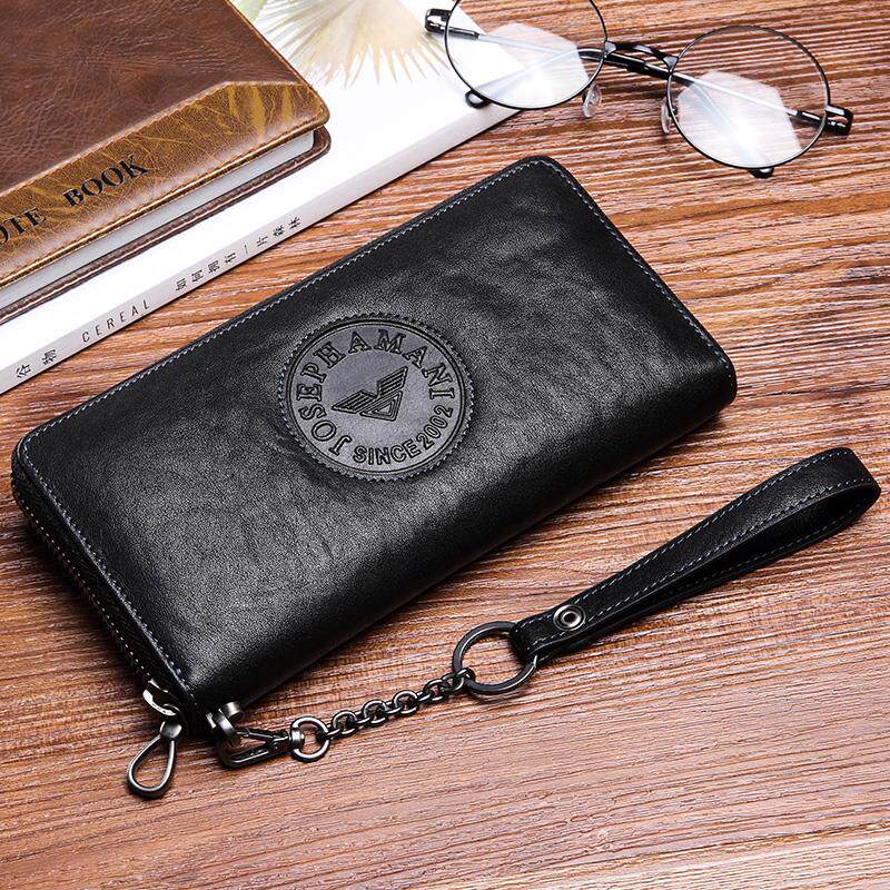 Brand Zhuvan Yamani handbag men with bag long wallet large capacity zipper real