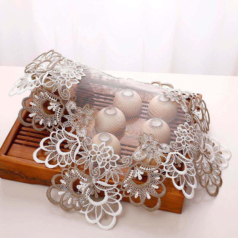 Tea set cover cloth dustproof cloth European hollow lace kitchen small appliances living room multi-purpose cover cloth shooting background cloth