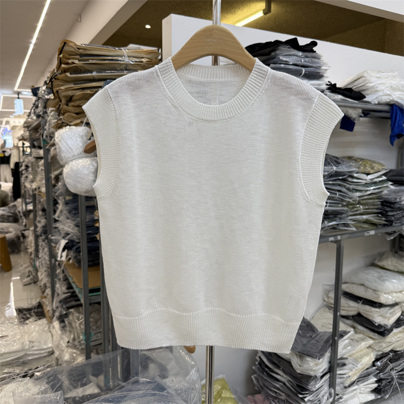 6016 Genuine 2026 Summer New Product Round Neck Loose Small Flutter Sleeve Linen Ice Silk Knit Short-Sleeve Top for Women Trendy 6016 Genuine 2026 Summer New Product Round Neck Loose Small Flutter Sleeve Linen Ice Silk Knit Short-Sleeve Top for Women Trendy