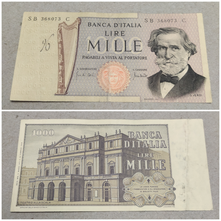 (full RMB30 ) Italy 1000 lira foreign coin foreign currency coins in kind figure 0053