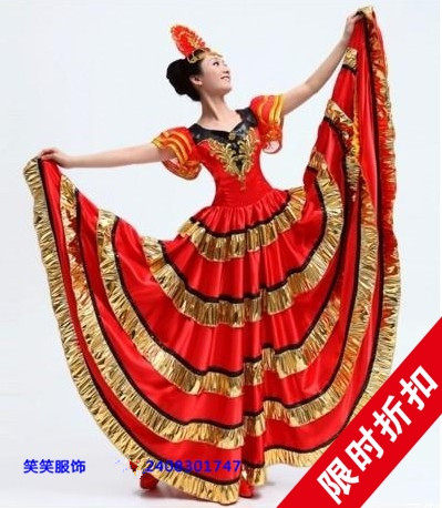 スパンコール付きスペイン闘牛ダンス衣装、フルスカート、オープニングダンス、コーラス、バックダンサー用パフォーマンス衣装、パフォーマンス衣装、送料無料。