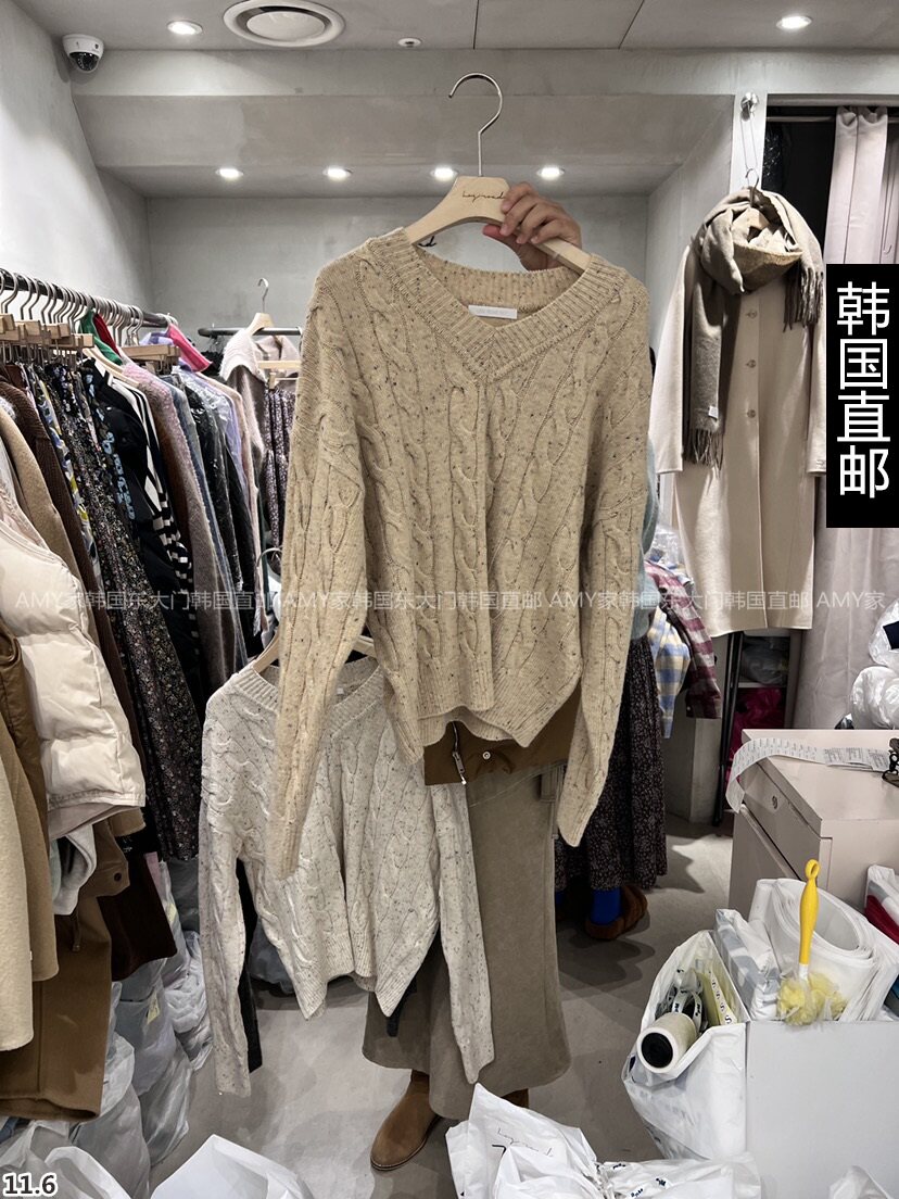 Amy Home Korea Direct Mail East Gate 2023 Winter Dress New LOGROAD Sweater 21310430-Taobao