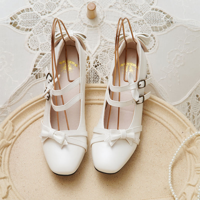 In-Stock Aurora Original Lolita Single Shoes Women's High Heels Cla Elegant Square Toe Mary Jane Shoes Chanel Style In-Stock Aurora Original Lolita Single Shoes Women's High Heels Cla Elegant Square Toe Mary Jane Shoes Chanel Style
