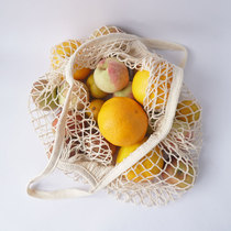 INS style French elegant hollow hand-held shoulder environmentally friendly woven fishing net bag fruit and vegetable shopping net bag