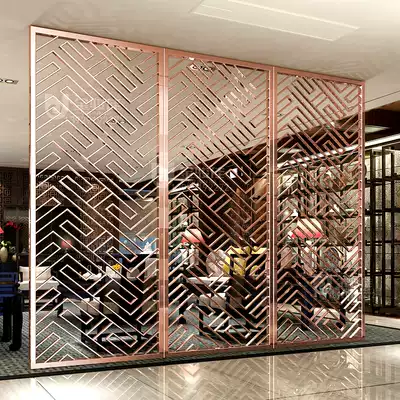 Home screen partition modern simple folding mobile barrier screen titanium alloy living room new Chinese partition