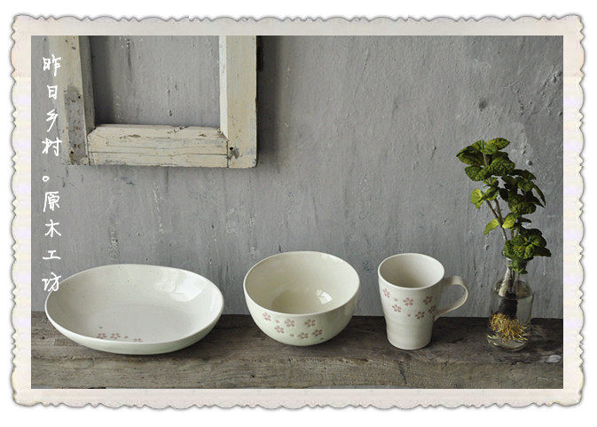 (Yesterday Countryside) Dream flowers Cherry Blossom Pan Cherry Blossom Bowl Cherry Blossom Cup ceramic Long pan Exit Japan