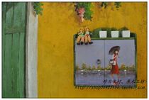 (Yesterdays Village) rainy season hand-painted meter box block walkie-talkie wall-mounted meter box box