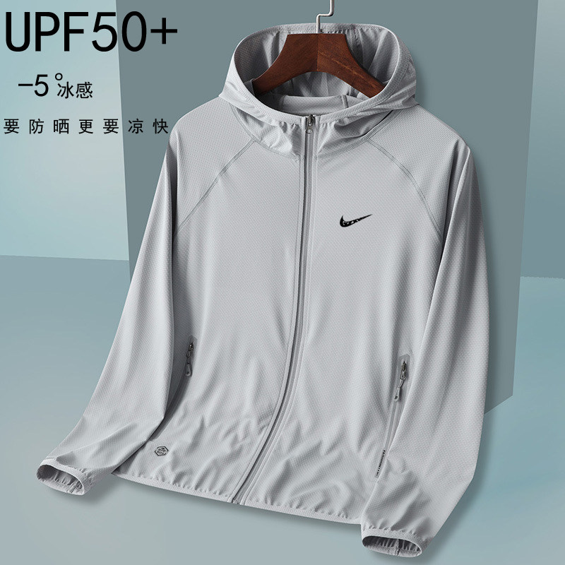 Nike sunscreen clothing female couple summer ice silk breathable skin clothing men's anti-UV thin coat fishing clothing