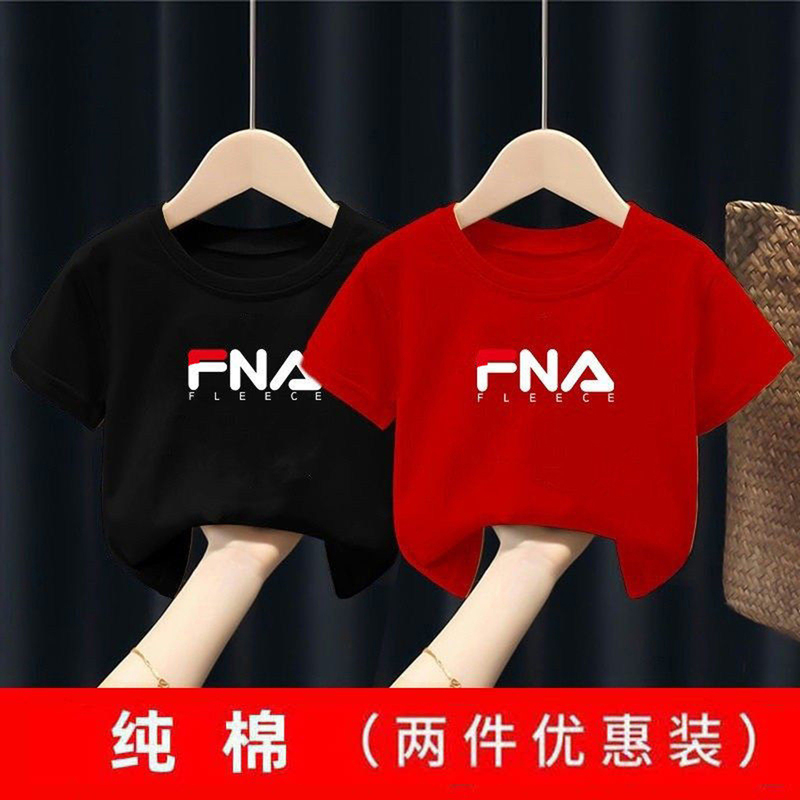 Summer Collaboration Children's Pure Cotton Short-Sleeve T-Shirt, Loose Fit for Boys and Girls, Stylish Half-Sleeve Casual Tee and Shorts