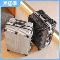 Scarecrow suitcase male 20 aluminum frame trolley boarding case female student small password leather box durable 24 inches