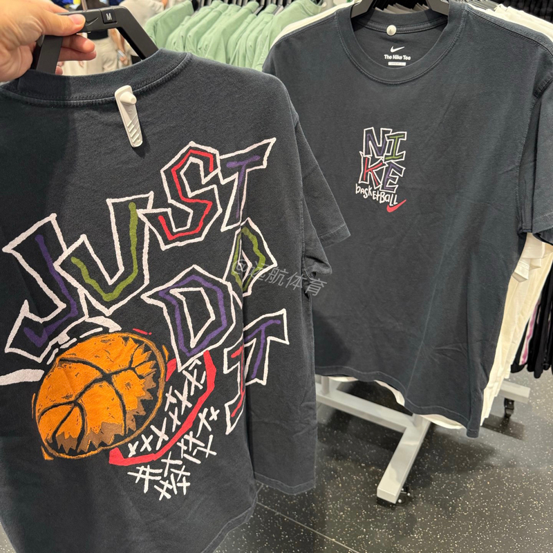 Nike Men's and Women's Couple Style Street Hip-Hop Basketball Print Casual Sports Short-Sleeved T-Shirt Pure Cotton Im5043 Nike Men's and Women's Couple Style Street Hip-Hop Basketball Print Casual Sports Short-Sleeved T-Shirt Pure Cotton Im5043