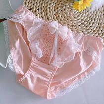Japanese womens milk silk briefs for men with big bows and cute shorts Internet celebrity mens niche personality underwear