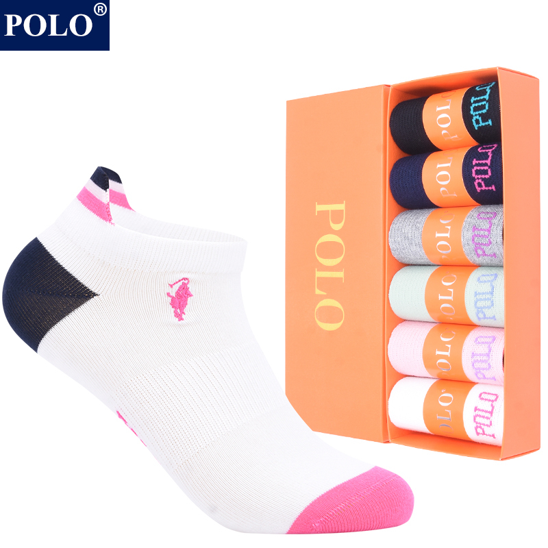 Polo Anti-Odor Socks Women's Short Socks Pure Cotton Summer Thin Low-Cut Breathable Seamless Sweat-Absorbing Women's Sports Boat Socks