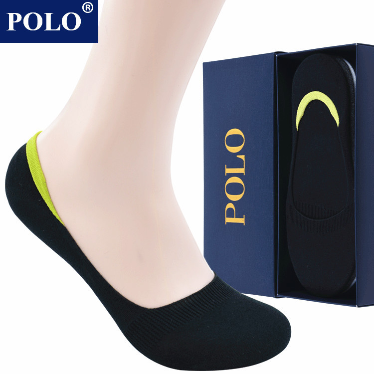 Polo Exclusive New Cotton Anti-Odor Men's Ankle Socks for Spring and Summer, Thin Low-Cut Short Socks, Non-Slip Invisible Socks