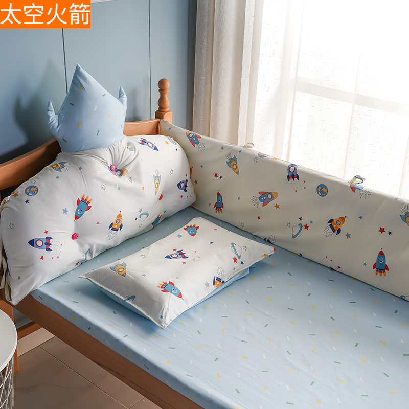 Clear Barn Handling Children's Bed Crash-proof Bed Fence Anti-Fall Baby All-cotton Splicing Bed Surround Soft Bag 60 Gon Satin Pure Cotton