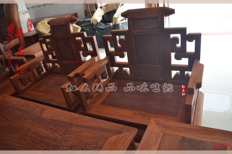 世 红木 家具 Ghế sofa gỗ hồng mộc Myanmar 14CM sofa gỗ gụ - Bộ đồ nội thất nội thất phòng khách