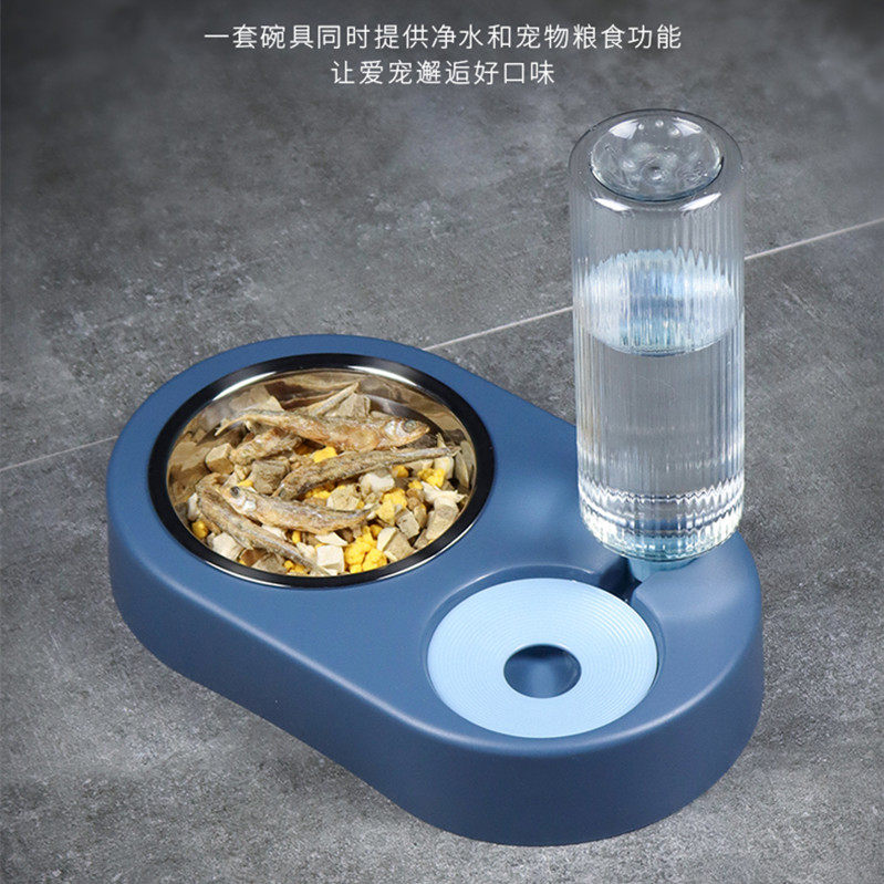 Cat bowl dog bowl anti-overturning cat rice bowl pet drinking bowl dog food bowl food bowl cat food double bowl dog bowl supplies
