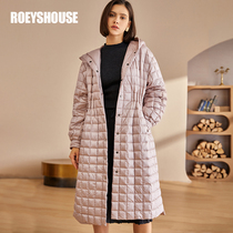 Rocoat 90% white goose down with hat down jacket 2020 Winter fit new minimalist pure color loose warm jacket 02936