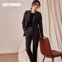 Luo Yi temperament solid color slim suit jacket womens new commuter simple dark gray professional OL suit 01454