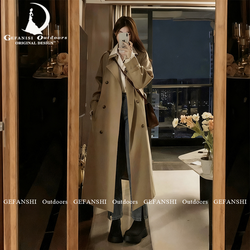 German Tall down Trench Coat, Extended Version, Women's 2025 Spring, Autumn, and Winter New Style, British Style, Extra-Long, Elegant Coat German Tall down Trench Coat, Extended Version, Women's 2025 Spring, Autumn, and Winter New Style, British Style, Extra-Long, Elegant Coat