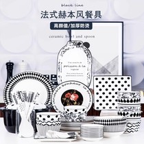 Italian light luxury bowl and dish set for home new 2023 creative soup bowls chopsticks and plates ceramic tableware set bowls and plates