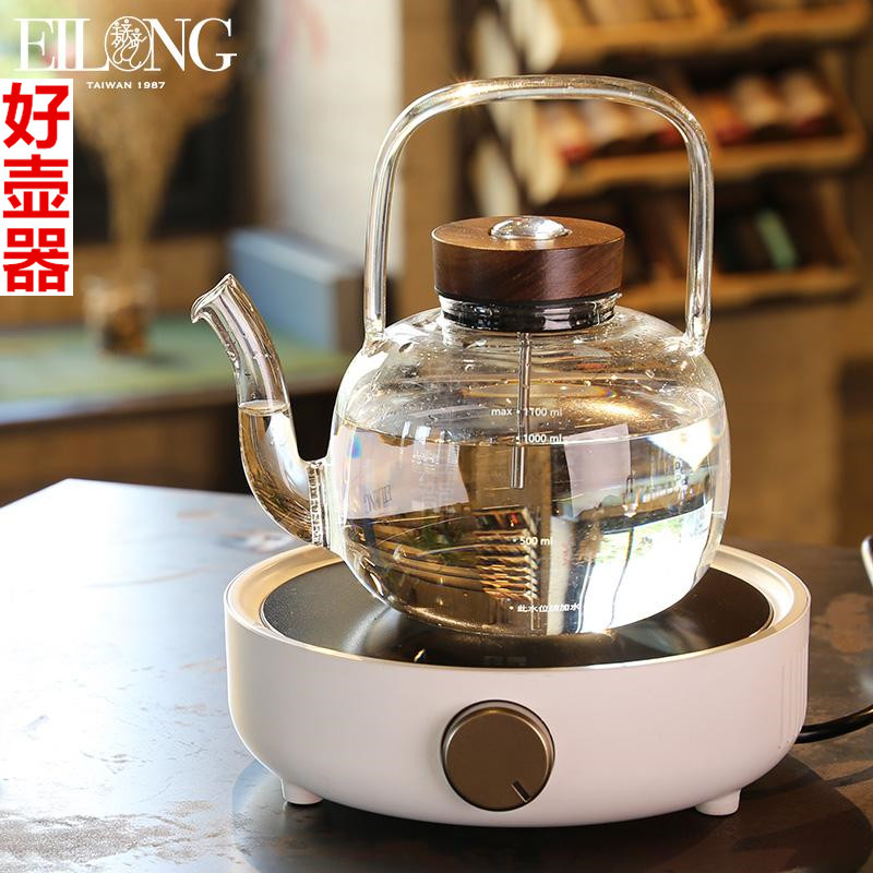 Taiwan Yilong electric pottery stove tea stove kettle temperature-sensitive beam glass tea steaming tea cooker household set