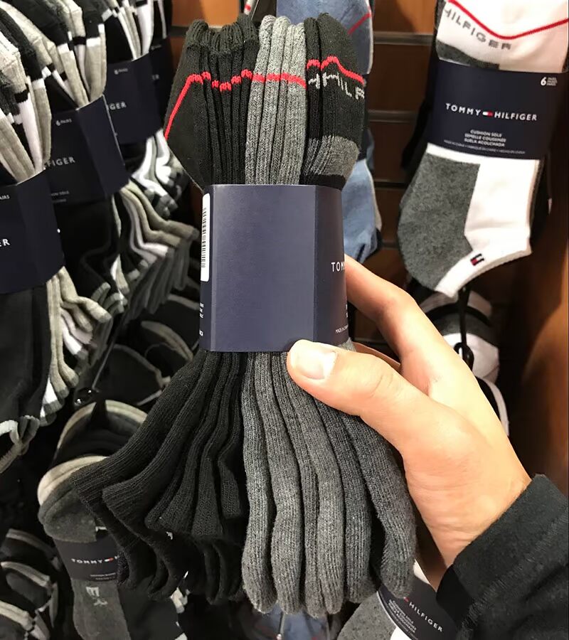 18 mùa thu và mùa đông mới TOMMY HILFIGER nam thể thao mềm mại và thoải mái vớ nông 6 đôi vớ thể thao chống trượt