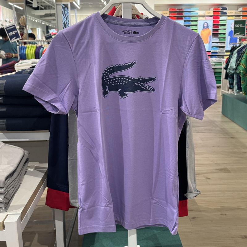 Lacoste/French Crocodile Men's Summer Large Crocodile Print Sports Quick-Drying Short-Sleeved T-Shirt Th2042