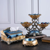 High-grade luxury European tissue box Living room household paper box Light luxury creative simple desktop remote control storage box