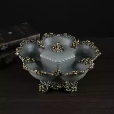 Split with lid dried fruit plate living room creative home Nordic candy snack plate simple coffee table luxury fruit plate