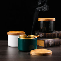 ins wind sealed ashtray with cover Creative personality trend household living room anti-fly ash luxury high-grade ashtray