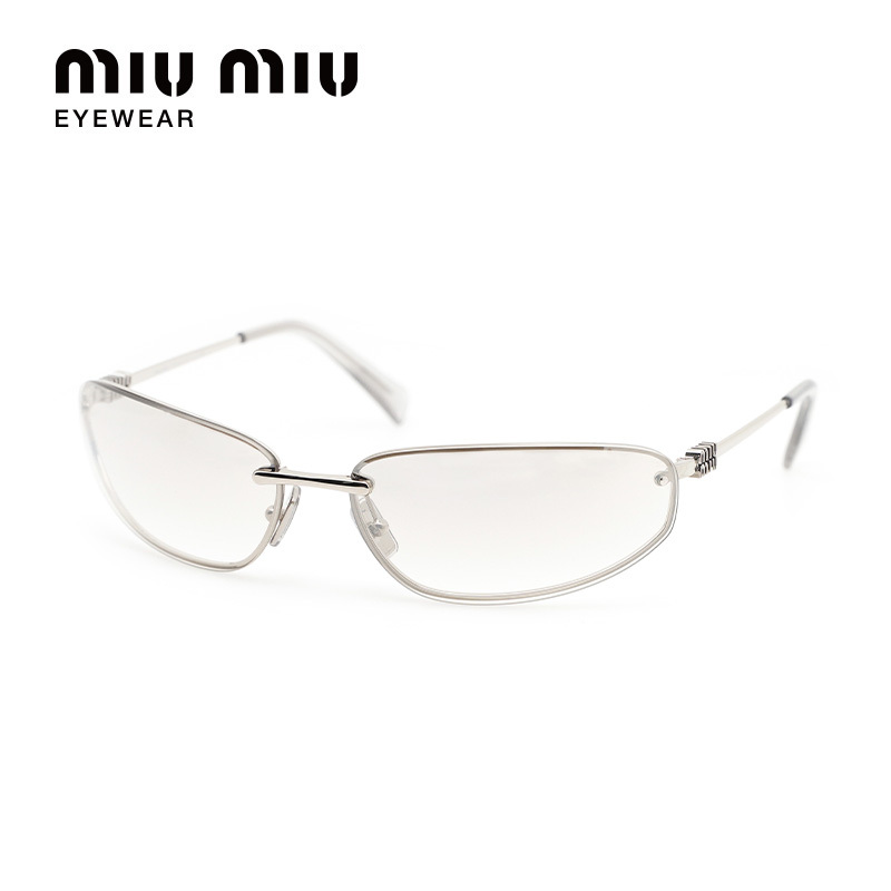 Miumiu Sunglasses Runway Retro Fashion Trendy Metal Ultra-Light Sunglasses for Women Without Makeup 0Mu A50S