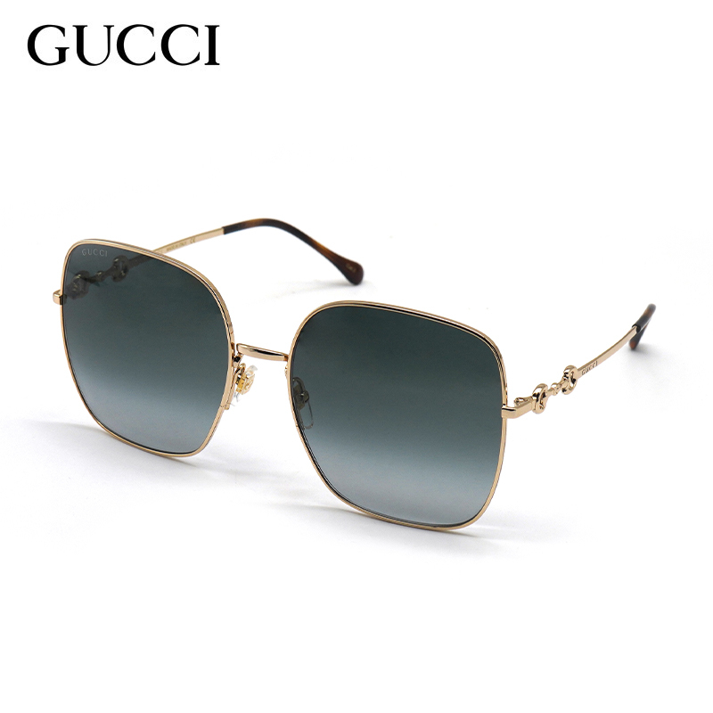 Gucci Gg0879S Ni Ni Style Square Frame Women's Horsebit Sunglasses, Can Be Fitted with Prescription Lenses
