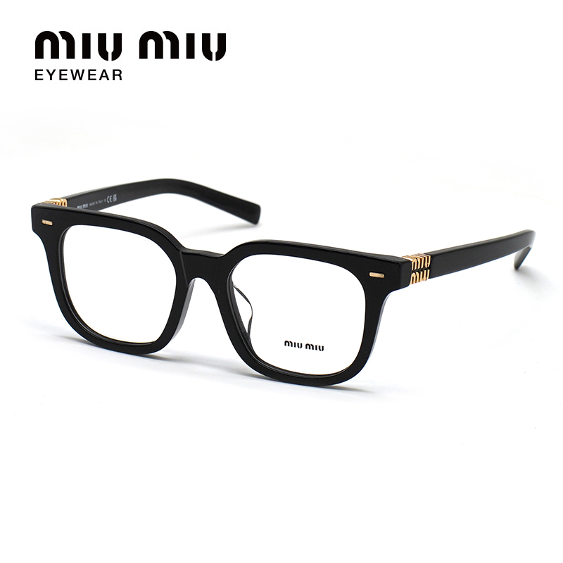 Miumiu/Miumiu Eyeglass Frames for Women, Elegant Goddess Style, Acetate Optical Square Frame, Natural Look, Prescription Frame 0Mu06Xvf