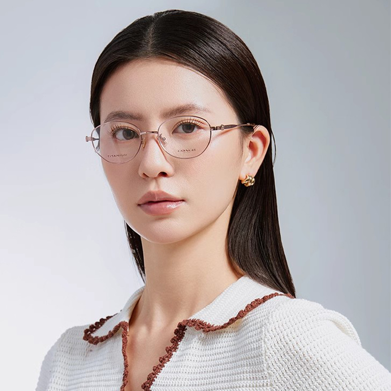 COACH Women's Vintage Versatile Eyeglass Frames with Small Round Frames 0Hc5153Td Ultra-Light Titanium Frame
