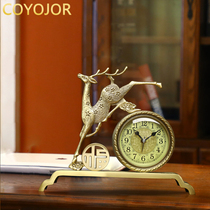Xiyao Chinese-style pure copper table clock living room clock ornaments European-style desktop clock home fashion clock desktop clock