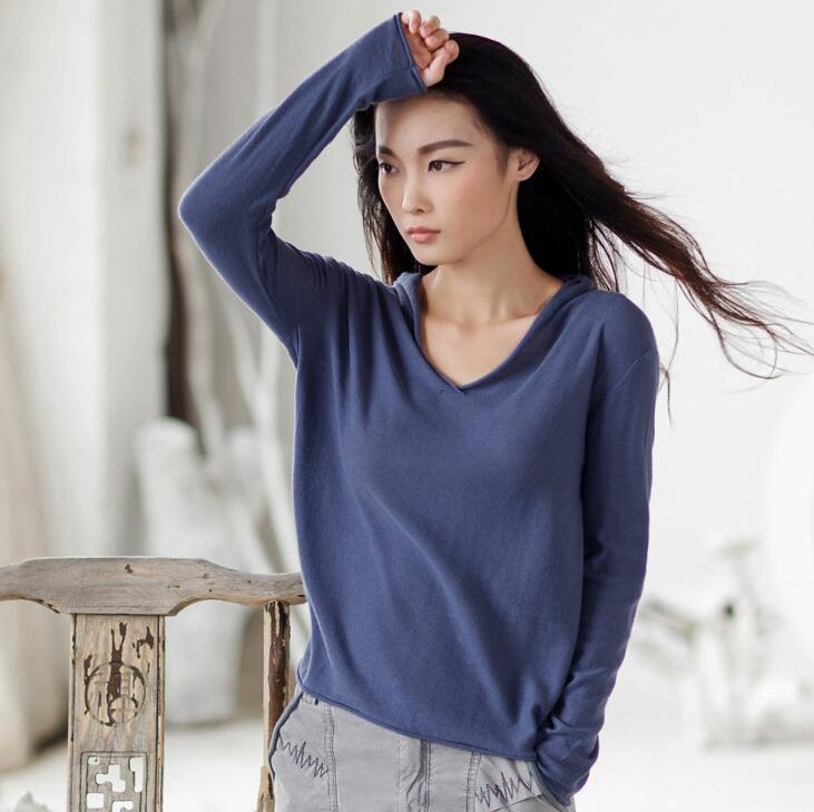 2018 size lớn của phụ nữ Schenda Bana kiểu áo len dài tay có cổ chữ V áo len dài